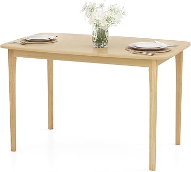 Amazon.com - COSTWAY Dining Table, 48” Wooden Rectangular Kitchen Table ...