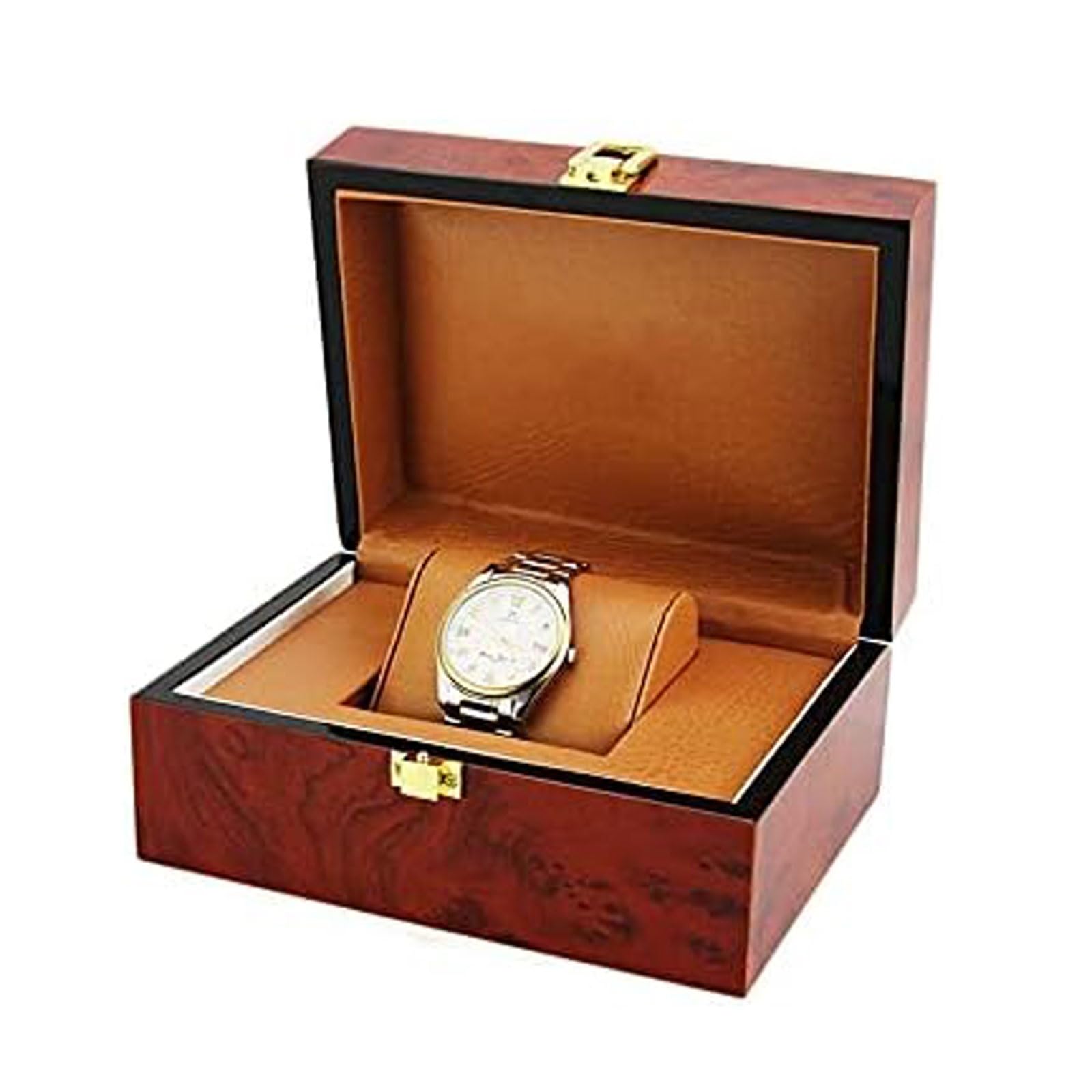 18,5 cm duże pudełko na zegarki z drewna w stylu vintage, witryna na biżuterię dla mężczyzn i kobiet, pudełko prezentowe