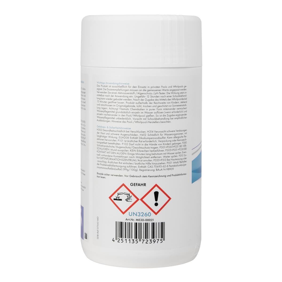 POWERHAUS24 BALVEDA 8X ACTIVED Aktivsauerstoff-Granulat 8X 1 kg (= 8 kg), chlorfrei, geruchsneutral, für die Erst- und Dauerdosierung, für Pools & Whirlpools, Jahresvorrat zum Vorteilspreis