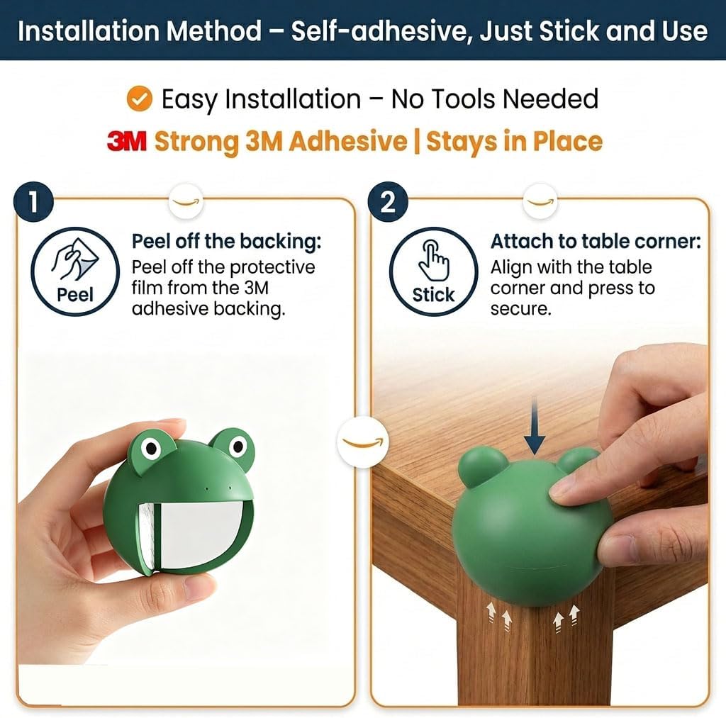 4pcs Silicone Frog Corner Protectors, Cartoon Safety Corner Guards for Baby Proofing Furniture, Soft Edge Covers for Tables & Desks