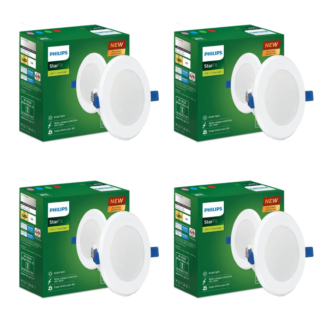 Philips Starfit LED Downlighter - Natural White (Pack of 4) -6