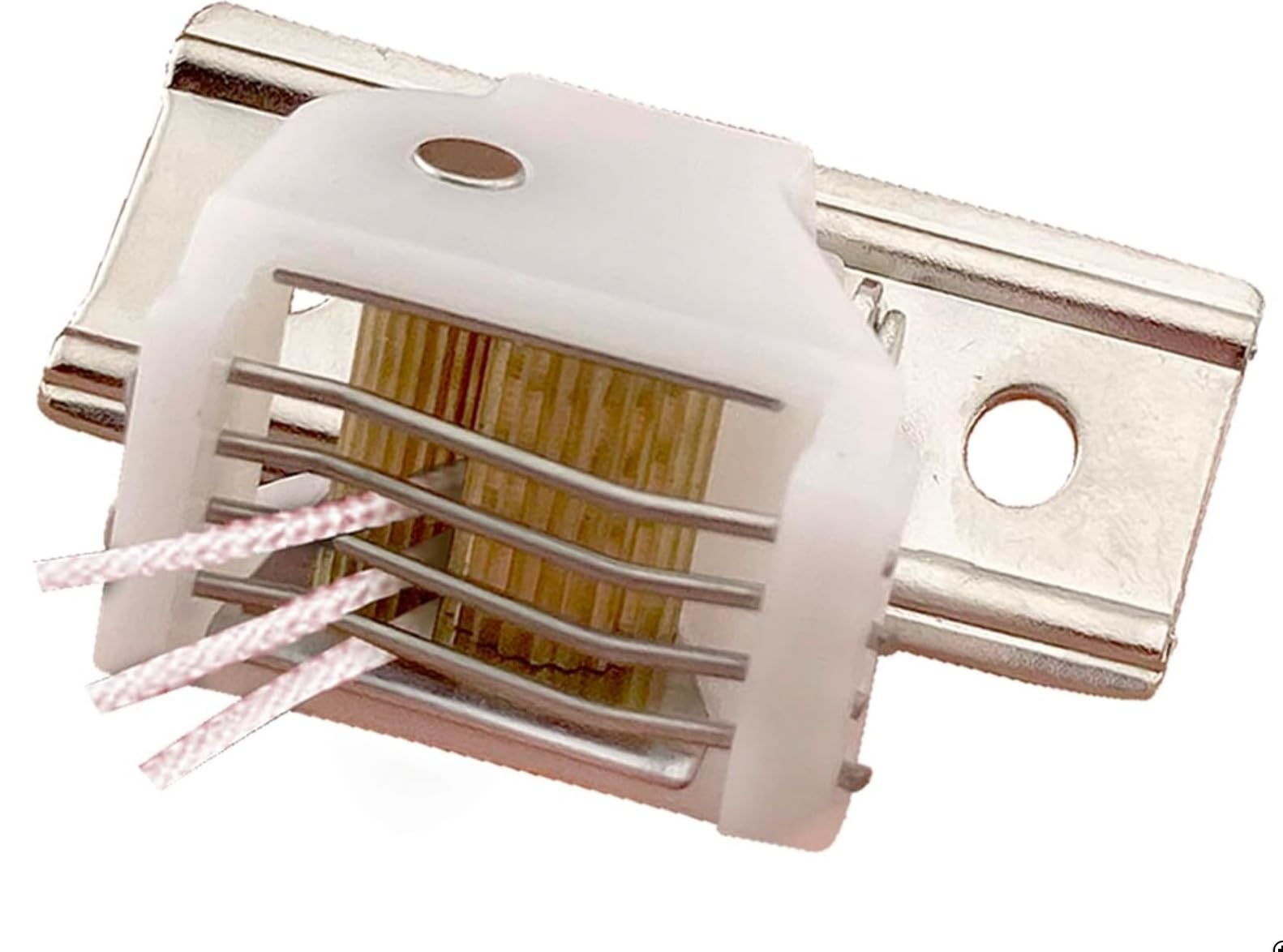 Amazing Drapery Hardware Large White Roman Shade Cord Lock with Dual Brass Wheels - Holds up to 5 Lift Cords, Suitable for Roman and Pleated Shades - 2-Pack