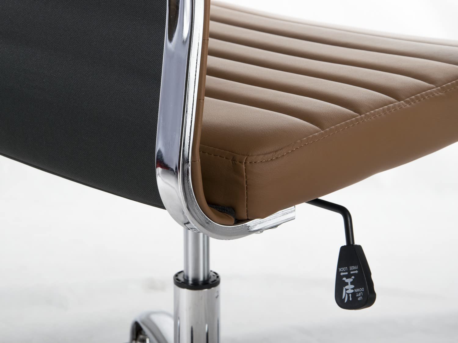 Boston - Sedia girevole da ufficio con ruote, stile classico, ergonomico, in ecopelle, ideale per il gioco, per la sala da pranzo o per desk chair – marrone