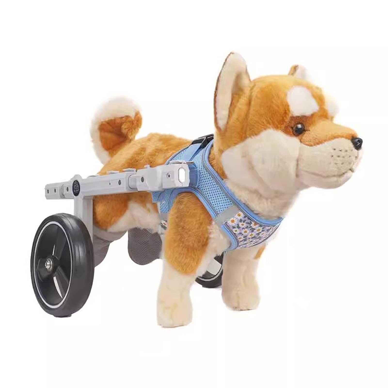 Silla de ruedas ajustable para perros con 2/4 ruedas para soporte de pierna trasera, soporte de cadera para displasia de cachorros y debilidad, cómoda ayuda de movilidad para perros (dos ruedas
