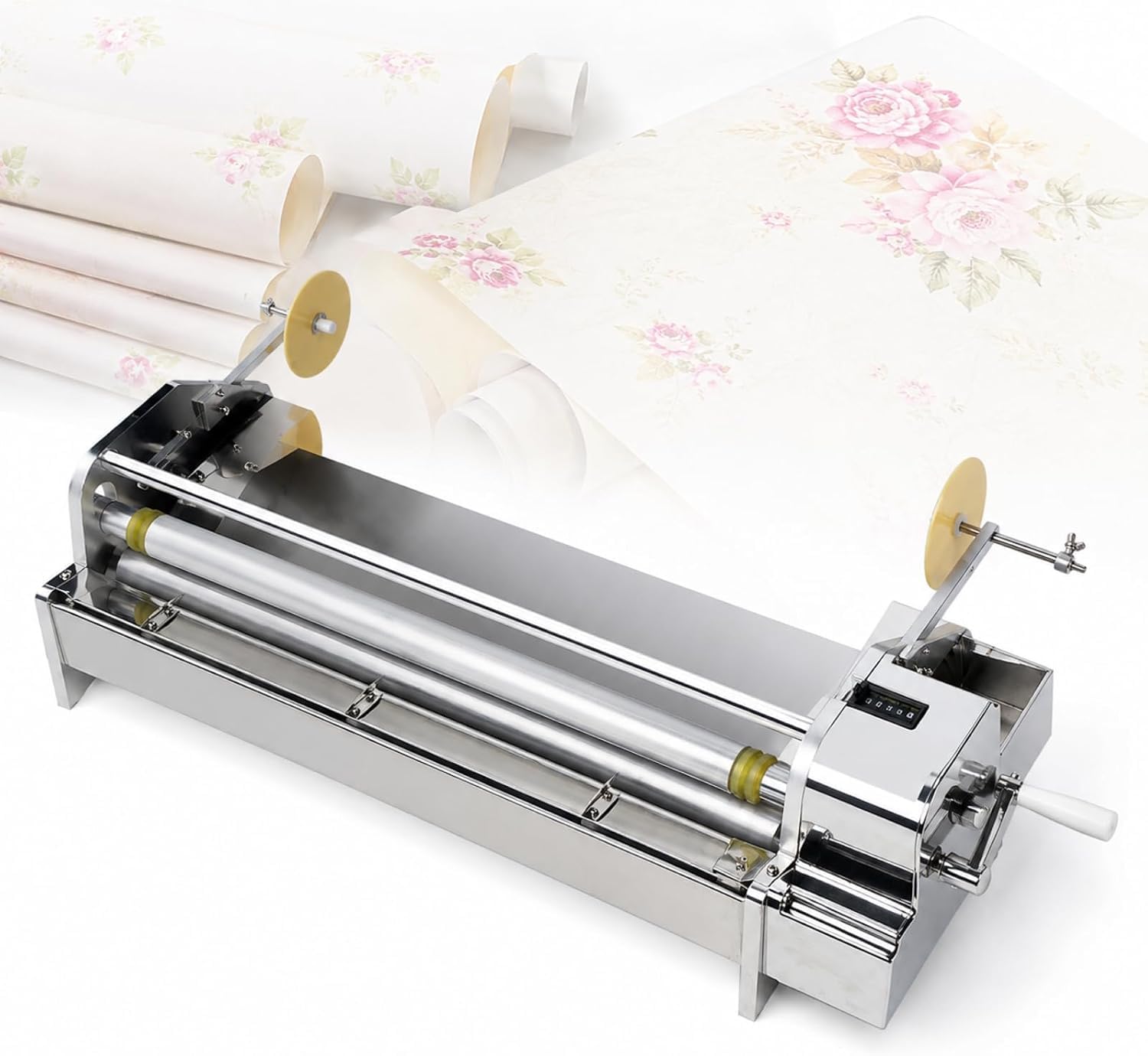 BOOZXCV Manual Wallpaper Glue Machine with Meter Counter, Adjustable Thickness, 70cm Width, Perfect for Decoration, Design, and Construction Projects (53cm)