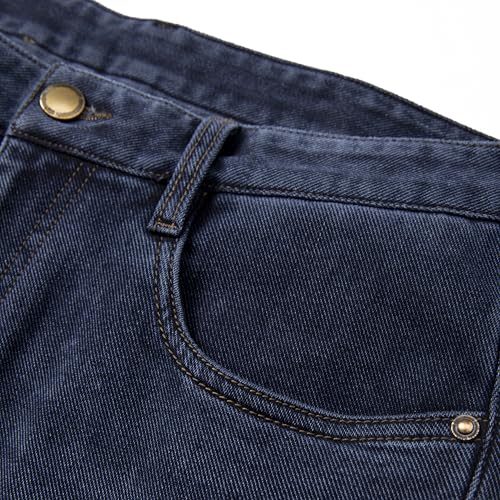 Classic Straight-Leg Comfortable Jeans Men's Style, Medium Blue wash Soft Denim Fabric with Elegant Button Zipper3