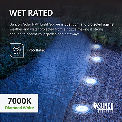 Sunco Lighting SCGRDFL12PK Sunco 12 Pack Solar Lights Outdoor Garden Led, Waterproof Landscape Pathway Light Fixture, Dusk To Dawn, Yard Patio Ground Lights thumb #4