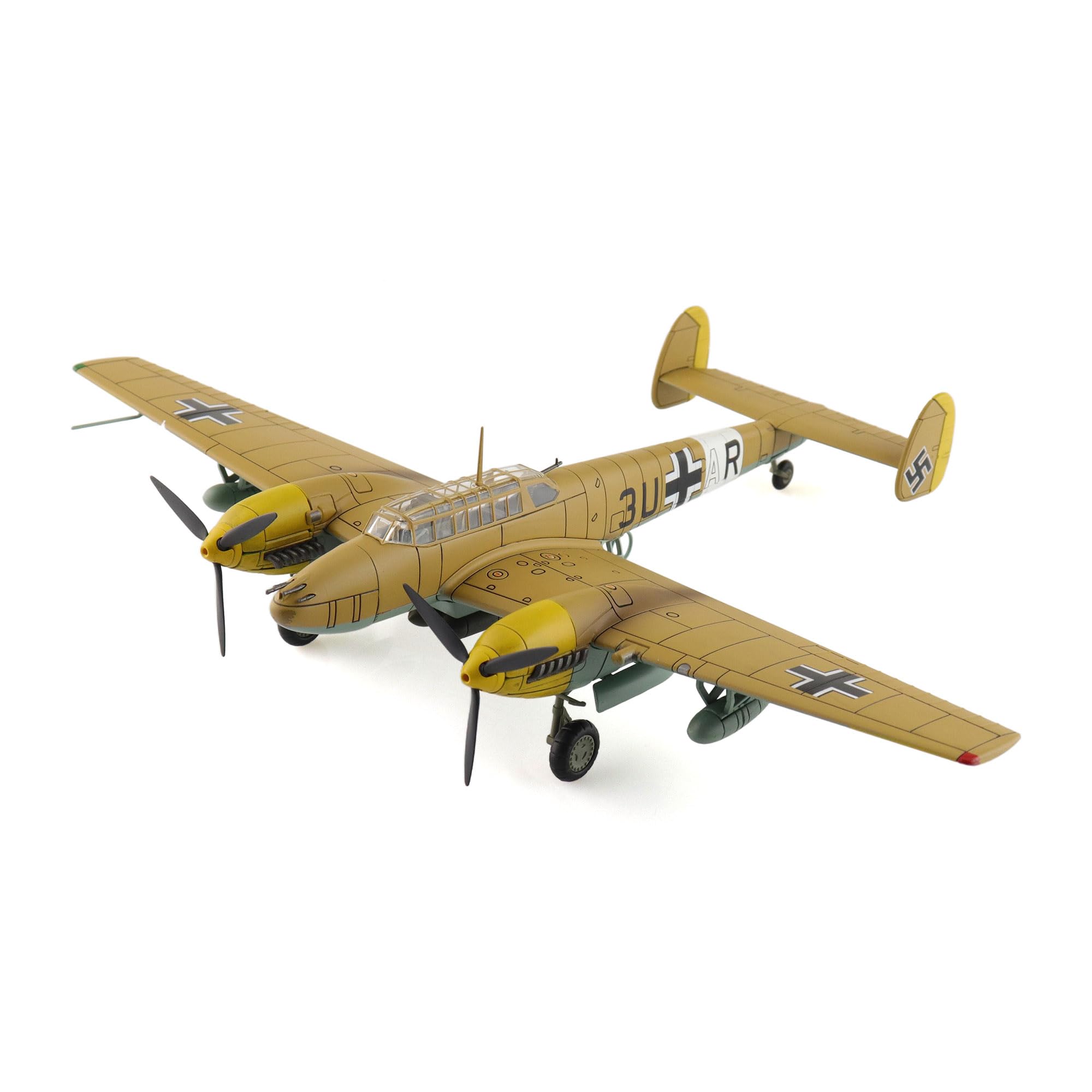 Hobby Master | 1:72 Scale Diecast Military Aircraft Replica | BF 110E-2 3U+AR, 7./ZG 26, Italy 1941 (Special Weathered Version) | Model HA1817