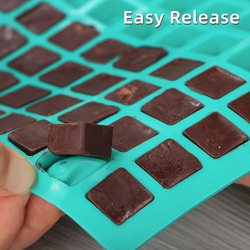 Miniatura 6 de Webake Moldes de chocolate para 126 cavidades cuadradas de silicona, mini molde para caramelos, 1 paquete de moldes duros para gomitas, cubitos de
