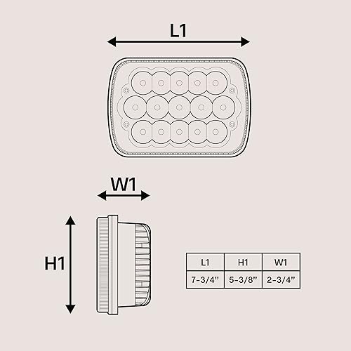 Miniatura 7 de Bombilla led universal de 7" x 6", 45 vatios, para enchufar y utilizar, eficiencia energética, resistente, faro delantero cuadrado o rectangular