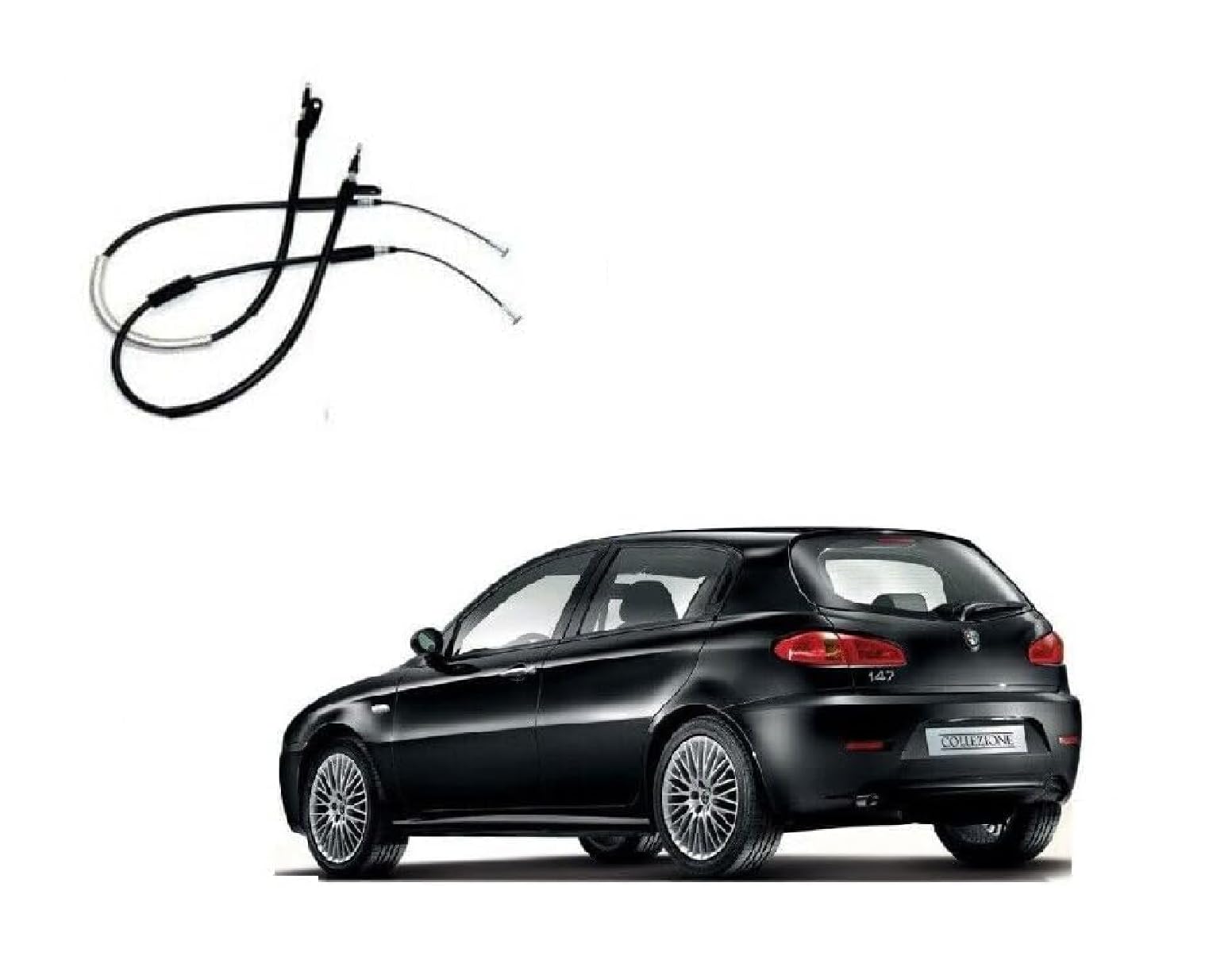 Coppia Cavi Corde Freno a Mano DX + SX compatibili con alfa romeo 147 Tutti i modelli