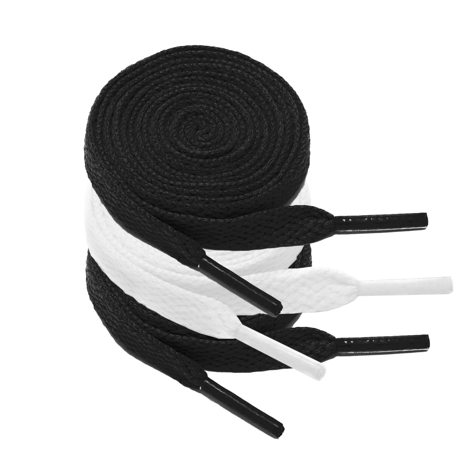 Kotii3 Pair Flat Shoe Laces, 5/16" Wide Shoelaces For Sneakers, Athletic Running Shoes Boot Strings, Laces For Casual Shoes
