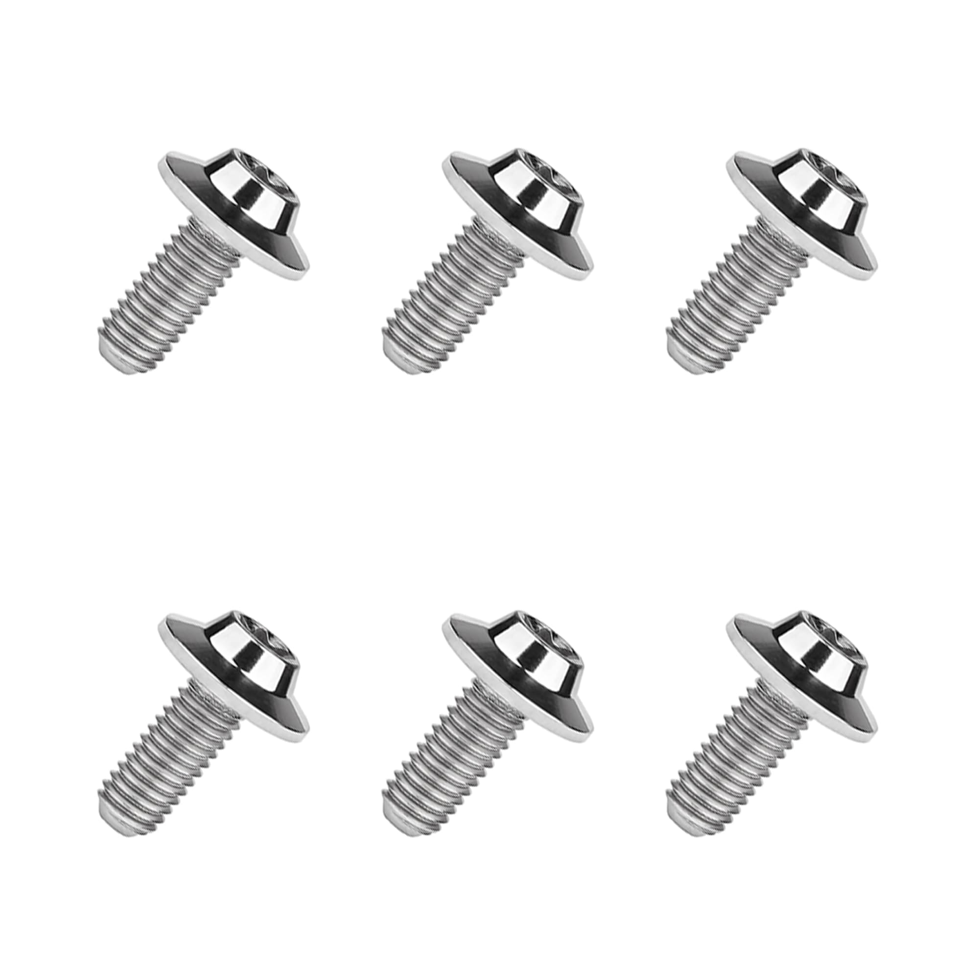 DWAMMEBRS Bolt M5 M6x10 12 15 20 25 30 35mm T25 T30 Torx Head Screw Pack of 6(Titanium,M5x10mm)