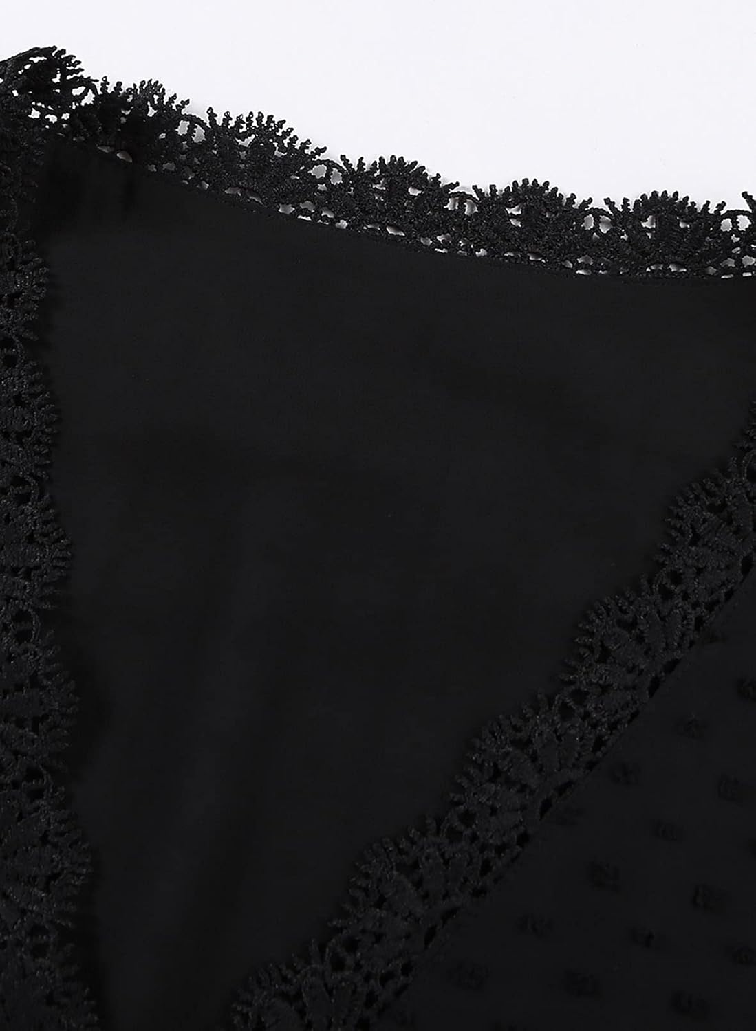 Eytino Womens Plus Size Tops Casual Summer Short Sleeve V Neck Lace Crochet Chiffon Blouses Shirts(1X-5X) - Image 6