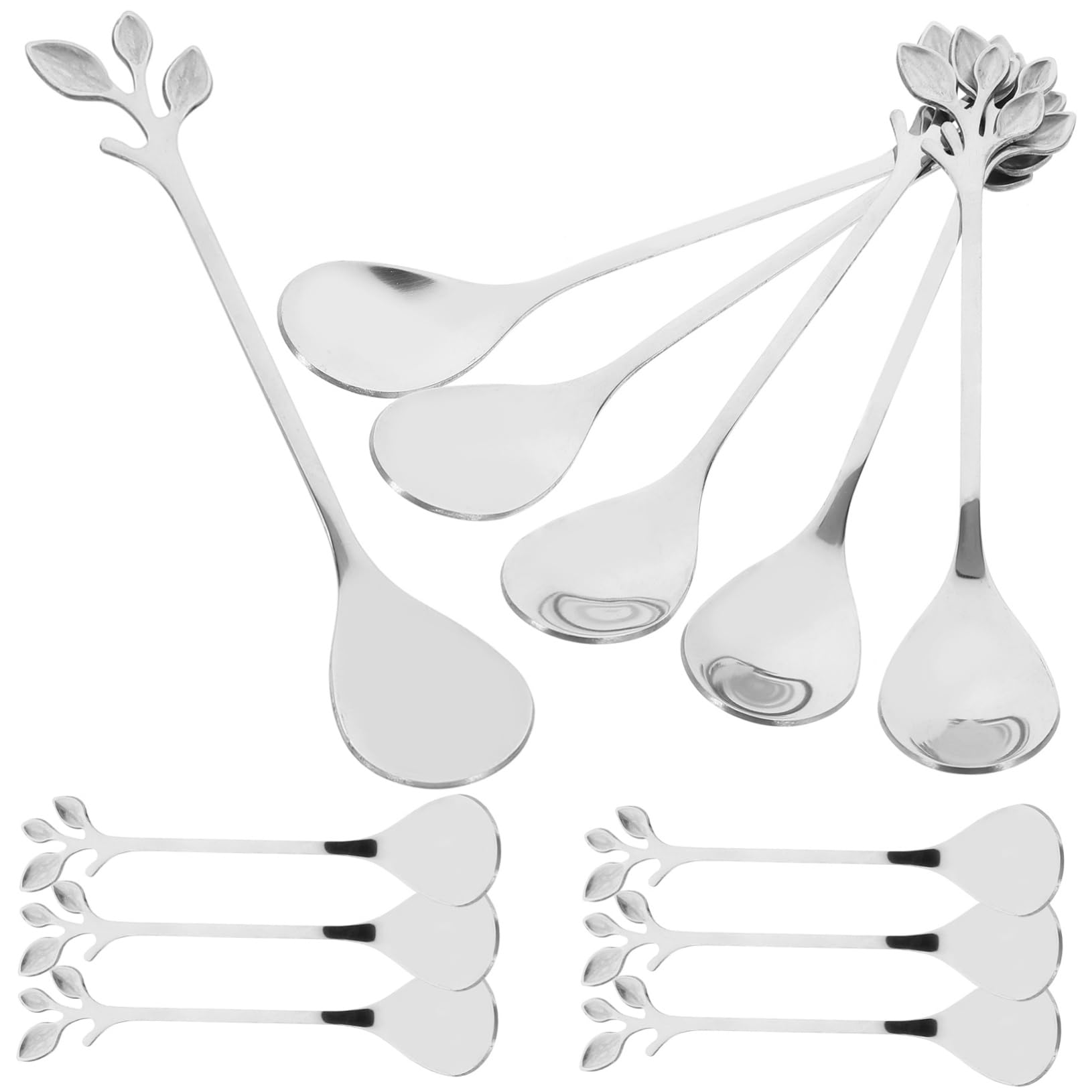 ULTECHNOVO 60pezzi Cucchiai Inox Per Cocktail Manico Esteso Per Mischiare Bevande e Dessert Acciaio Inossidabile Versatile Per Uso Domestico e Bar