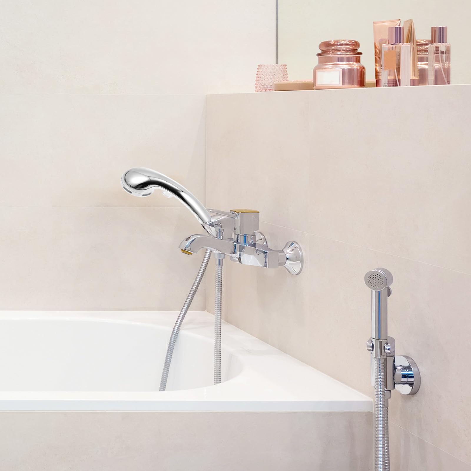 ibasenice Cabezal de Ducha Presurizado de Plástico Abs Diseño Moderno, Práctico y Fácil de Operar para Experiencia de Ducha Estilo Hotel en Color Plata