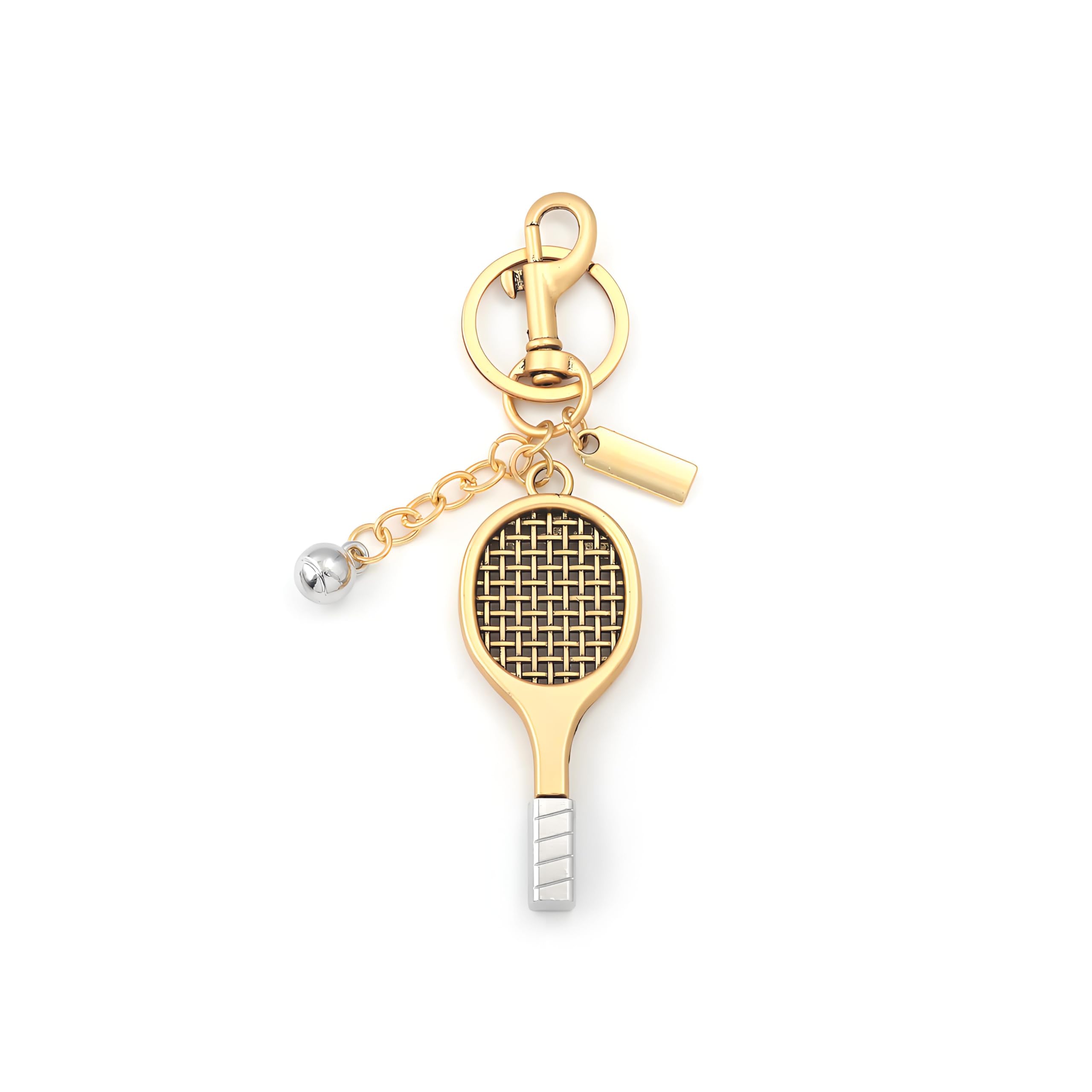 Tennis Racket Bag Charm - Cute Rhinestone Keychain - Wallet Handbag Pendant