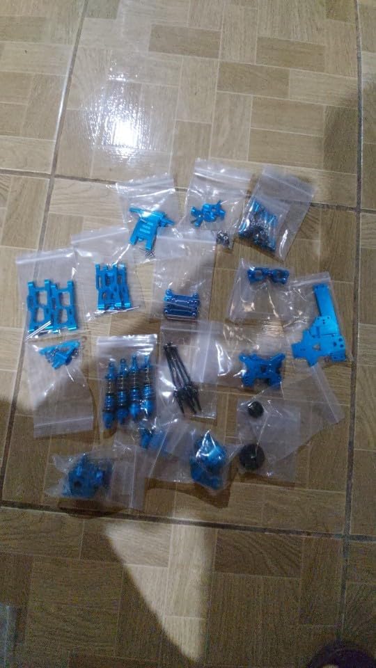 Metal Upgrade Parts for Wltoys RC Cars 1:12 124019 124017, 1:14 144010 144002 144001 Blue Modified Replacement Fitting (Blue)