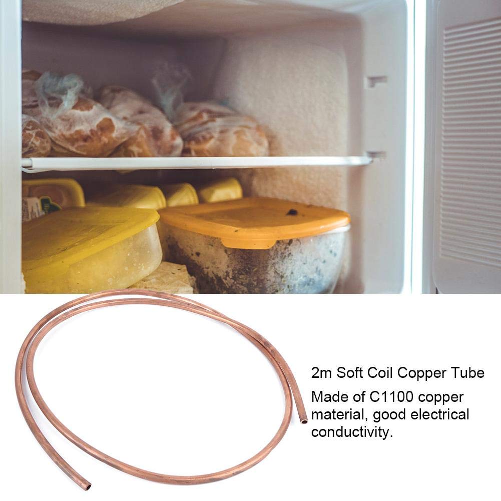 Tubo de cobre suave de 2M Tubo de cobre Tubo de bobina suave OD 10 mm ID 8 mm C1100 T2 para refrigerador de aire acondicionado