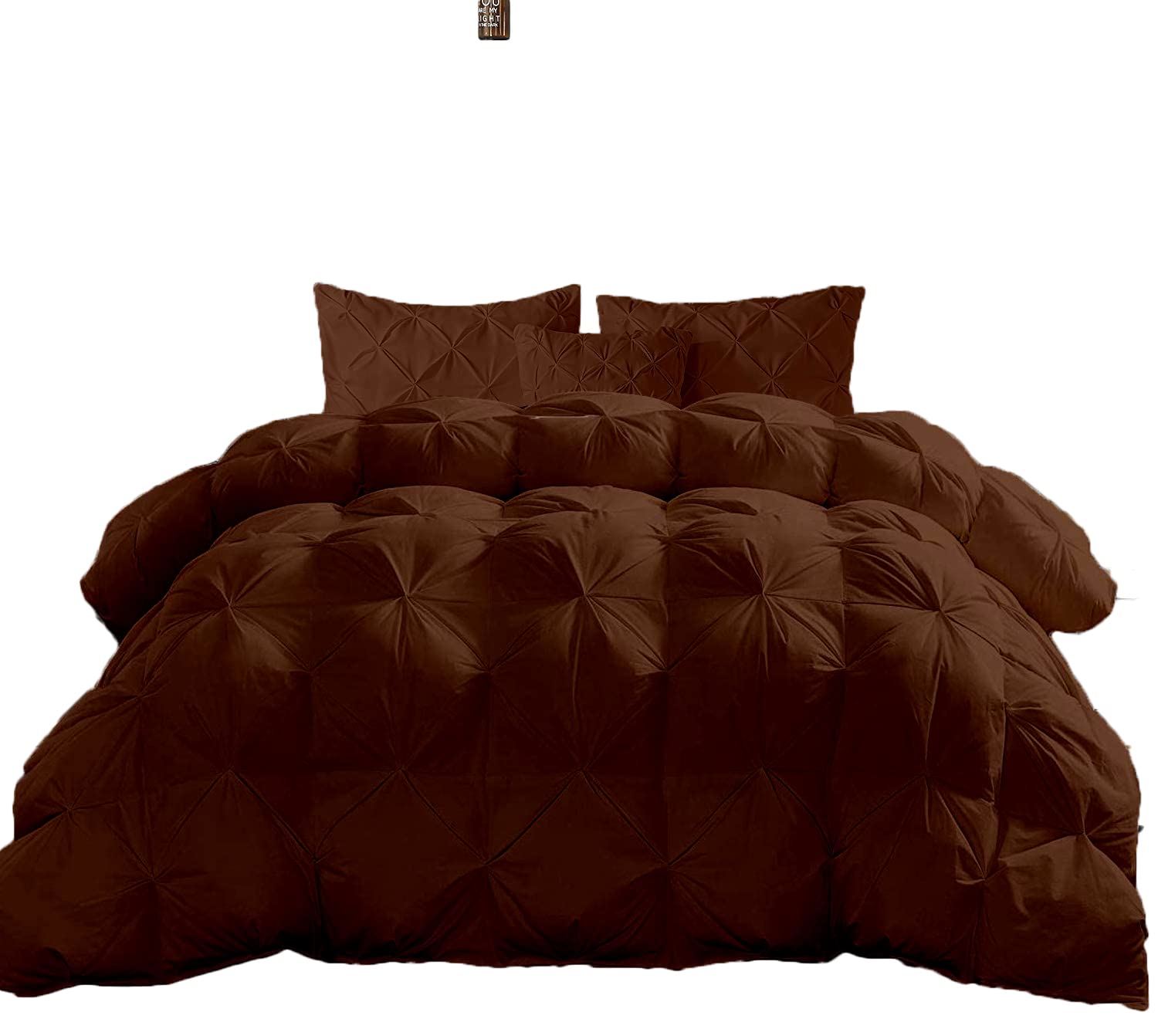 Jackson Hole Home Luxurious Look 1500-TC Pinch Pleated Down Alternative Comforter Full Size 82 x 86 Inches 1pc Comforter & 2 pcs Pillow Covers, 700 GSM & All Side Corner Tabs 100% Egyptian Cotton