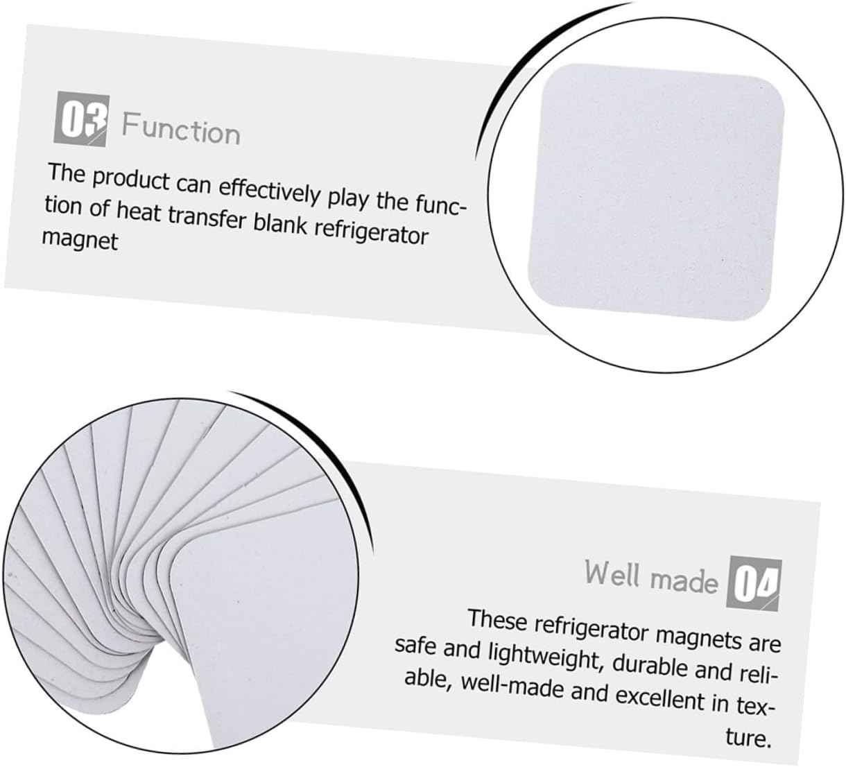 5pcs Refrigerator Magnetic Sticker Blank White Pearlite Film Printable image 3