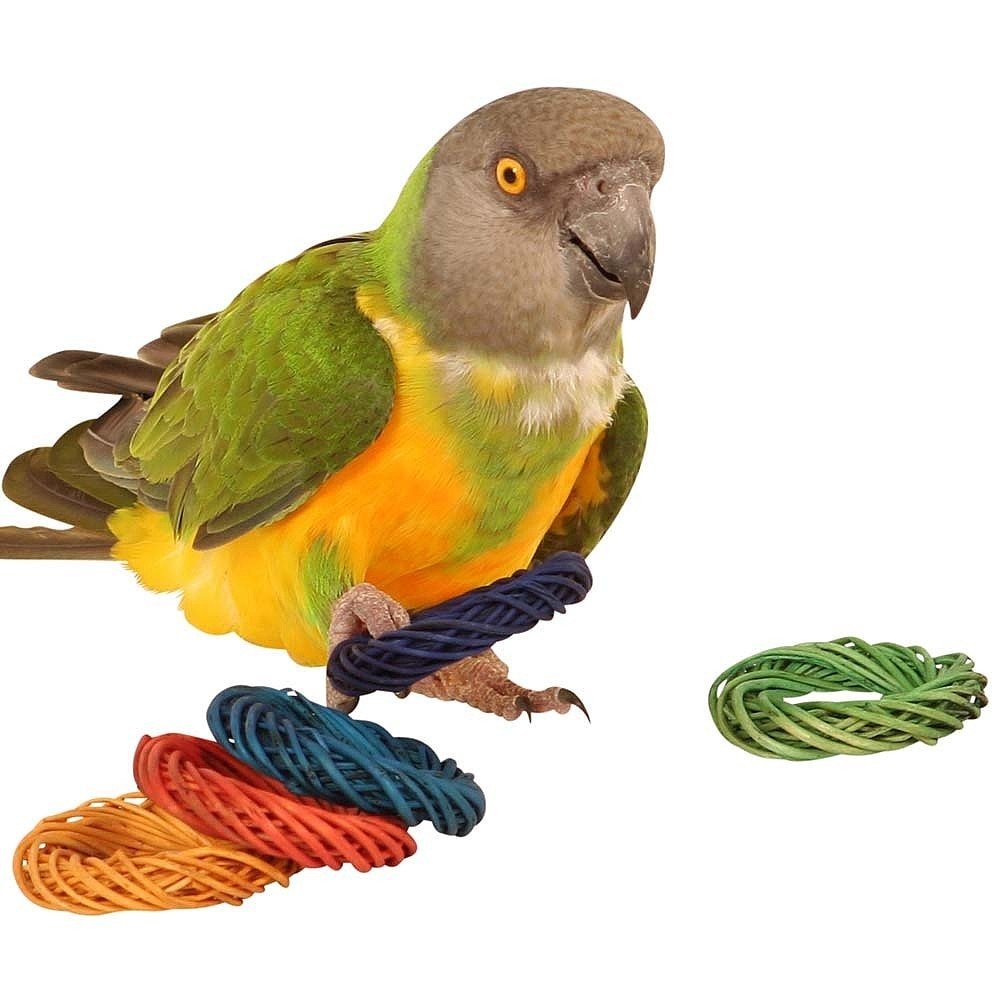 Willow Rainbow Rings Woven Chew Parrot Toy - 7 Pack