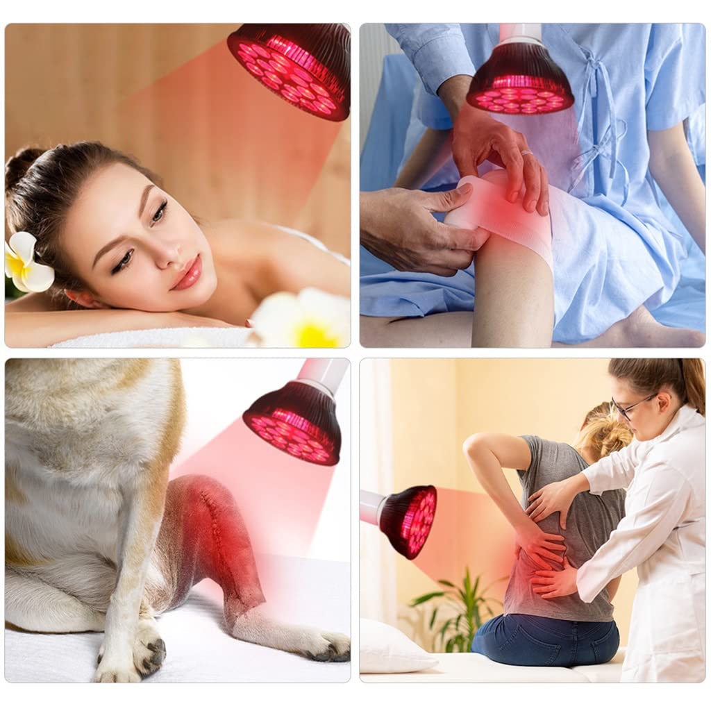 Terapia de Luz Roja, Bombilla de Terapia de Luz Infrarroja LED de 54W, Lámpara Combinada Infrarroja de 660nm 850nm, para la Cara, la Salud de la Piel, El Alivio del Dolor (Color : 1pcs)
