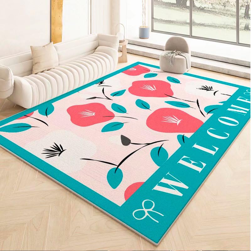 Paillasson extérieur lavable tapis entrée intérieur bleu 80x120cm