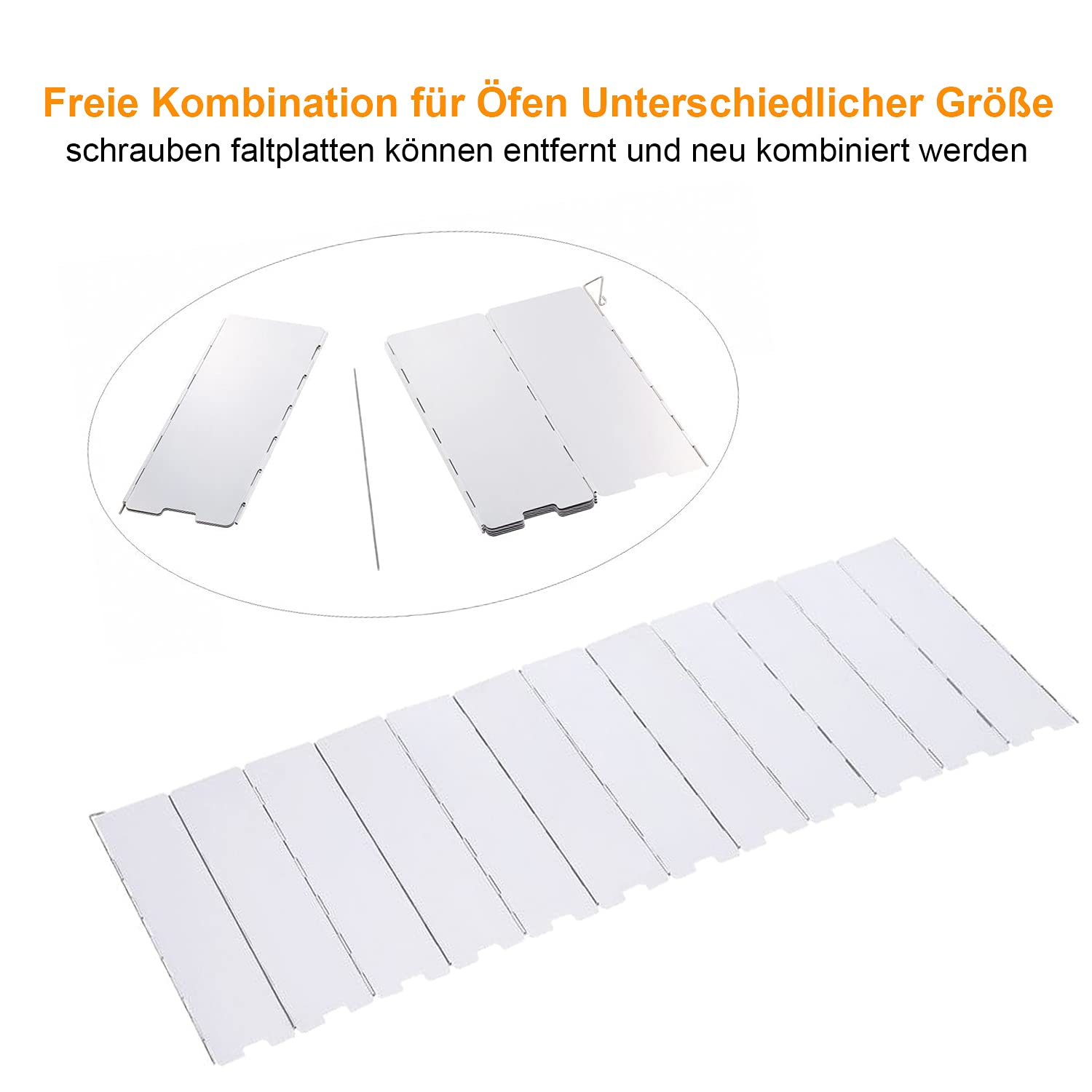 Faltbarer Windschutz für Gaskocher 10/12-Lamellen Aluminium Gaskocher Windschutz Outdoor Campingkocher Windschutzscheibe Windblockade für Camping Picknick BBQ