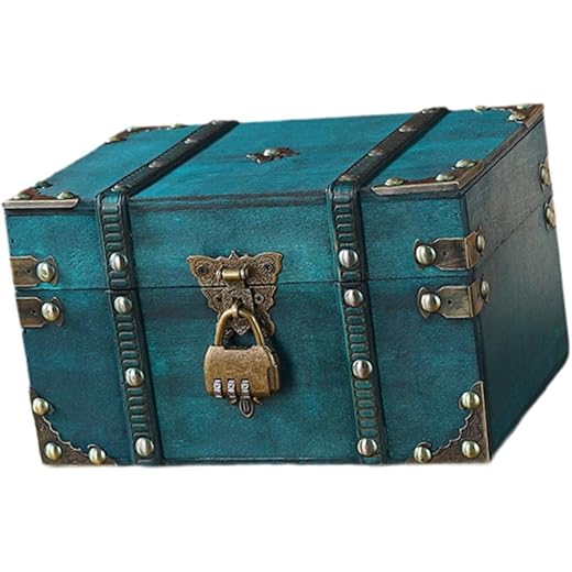 Pirate Treasure Chest Wooden Trunk