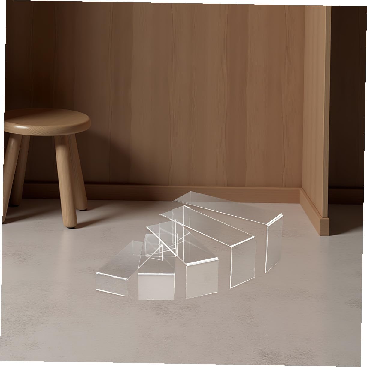 5pcs u Shape Acrylic Shoe Display Stand Transparent Rack for Shoes Stackable Organizer for Home Office Supermarket and Exhibition Large Set with Variations