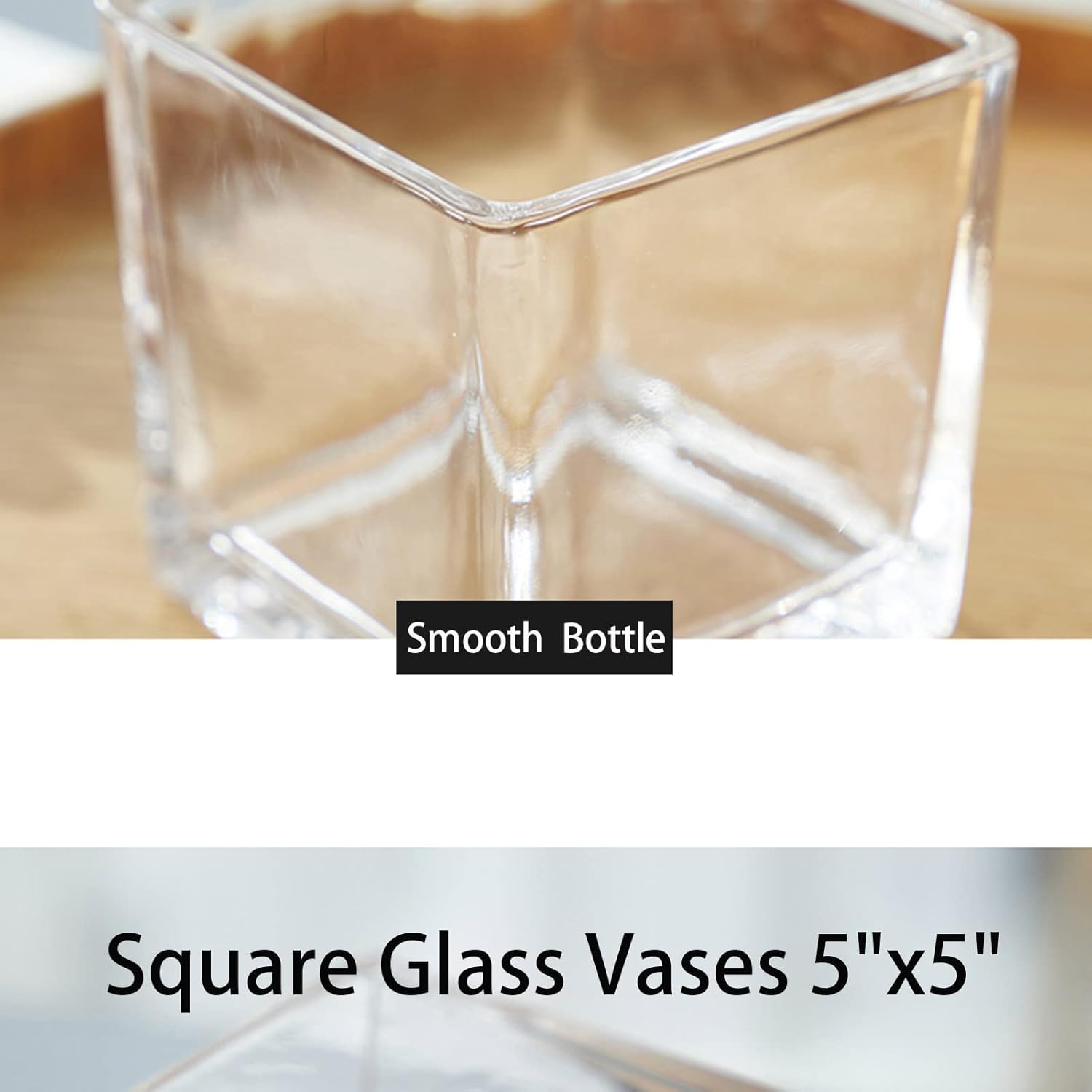 Square Glass Vases 5x5 Inch Clear Cube Flower Vase 4PCS for Wedding Centerpiece Candle Holder Home Decor Square Shape Flower Vase,Centerpieces