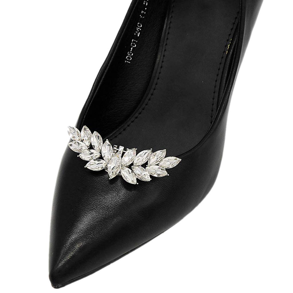 Baiyao 1 Pc Shoe Clip,Rhinestone Crystal Wingss Shoe Clip, Wedding Bridal Shoe Buckle, Shoes Jewelry Clip,Shoes Dress Hat Accessories