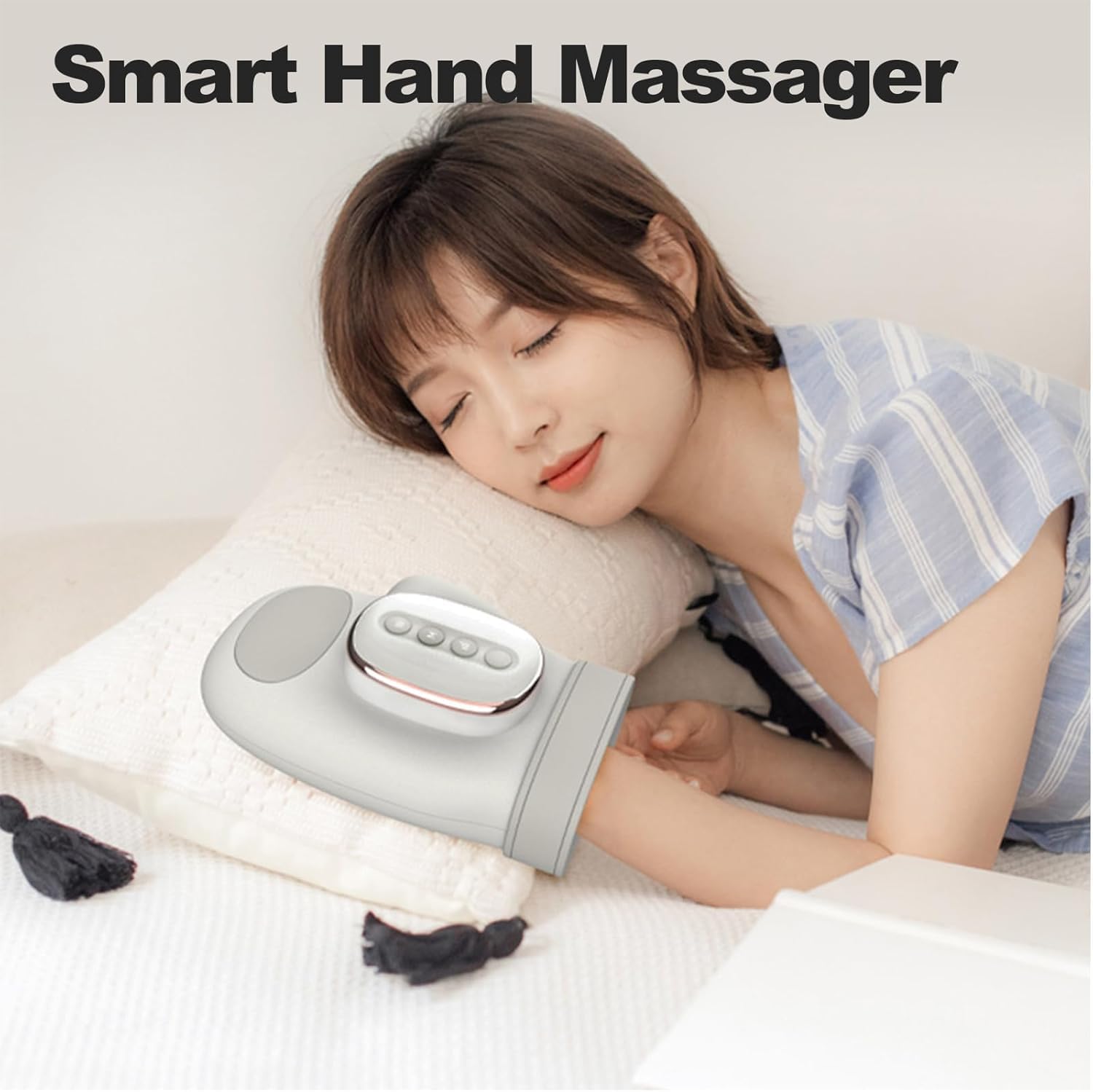 Handmassagegerät Mit Wärme Und Kompression, Elektrisches Shiatsu-Handgelenk-/Finger-/Handflächenmassagegerät, 3 Modi Und 5 Intensitätsstufen, Therapiehandschuh Für Gelenksteifheit Bei Arthritis