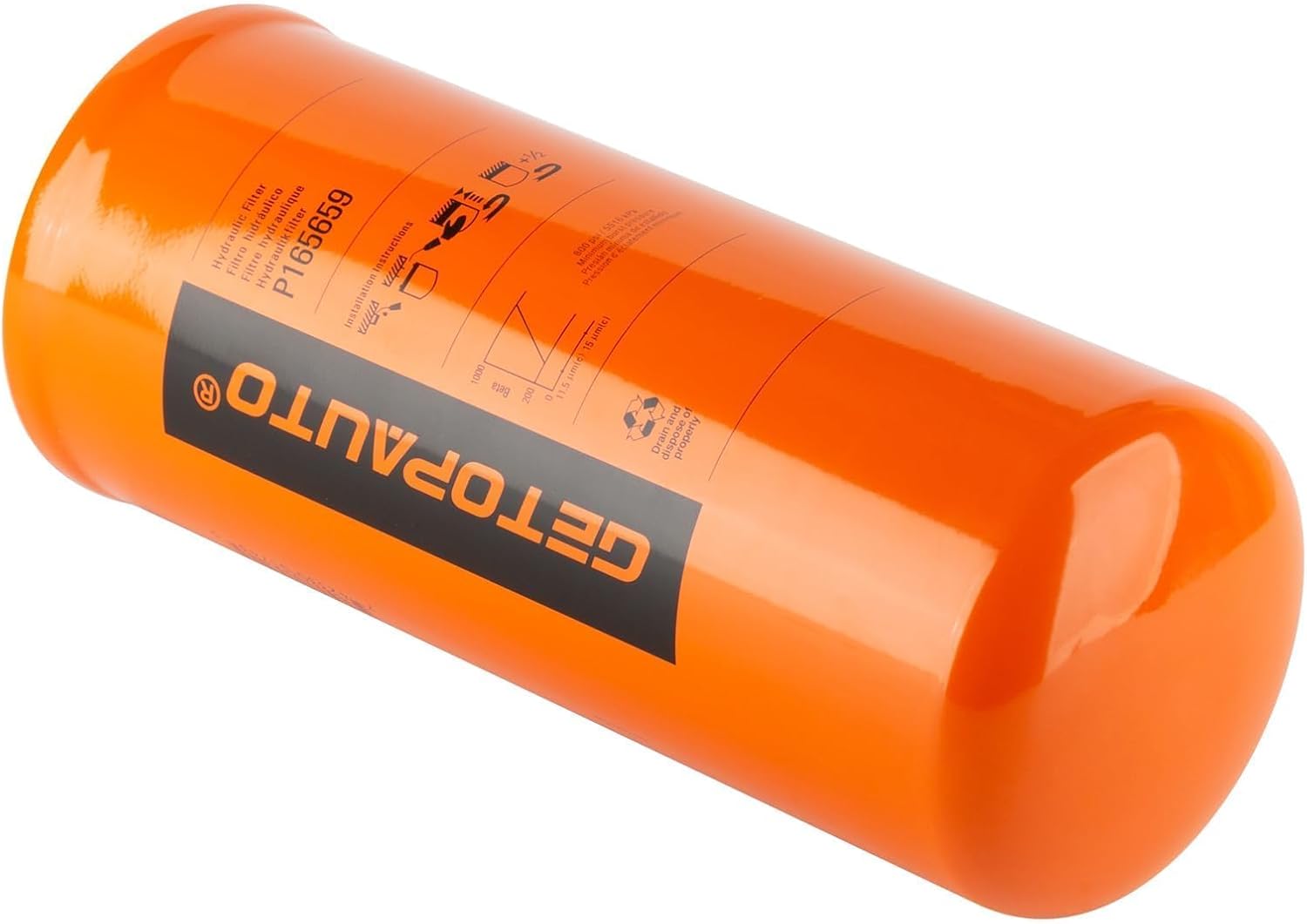 GETOPAUTO P165659 Hydraulic Filter Compatible with Donaldson P165659 for Hydraulic Filter for Ford New Holland Loader 555D 655D For Tractor 8670 8770 8870 8970 P16-5659