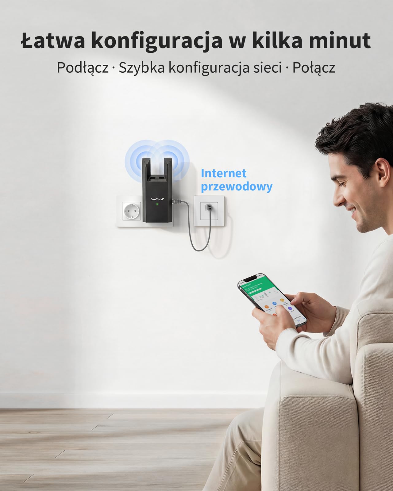 BrosTrend AC1200 Punkt dostępowy bezprzewodowy Dwuzakresowy do komputerów | gigabitowy punkt dostępowy WiFi z portem Ethernet, punkt dostępowy WiFi dla, smartfonów, telewizorów, konsol do gier itp.