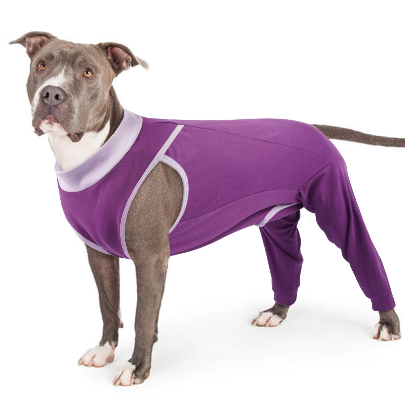 PUMYPOREITY Dog Surgical Recovery Suit, Leg Recovery Sleeve Hind Leg Recovery Sleeve Medical Pet Shirts Alternative to the Bulky Cones(Purple, L)