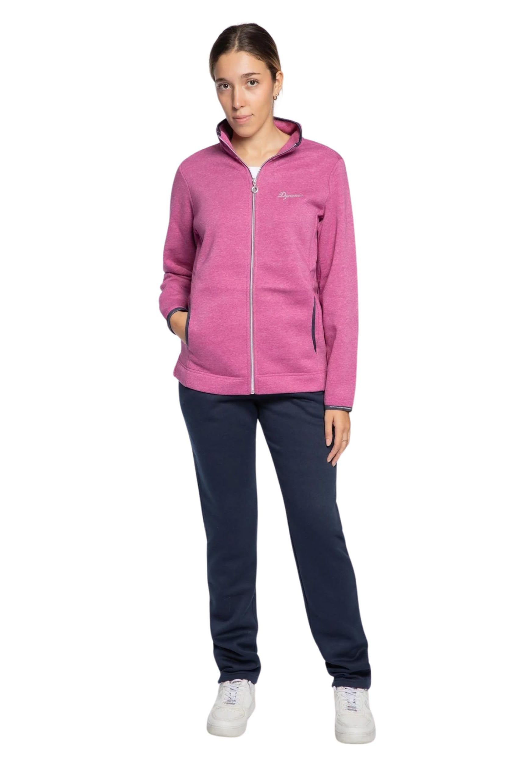 Leo Corsetteria Tuta donna invernale felpata calda per signora con zip cerniera tasche e pantaloni lunghi F.lli_Campagnolo 8Q76286
