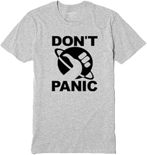 Hitchhiker's Guide to The Galaxy Don't Panic Douglas Adams Sci Fi T-Shirt