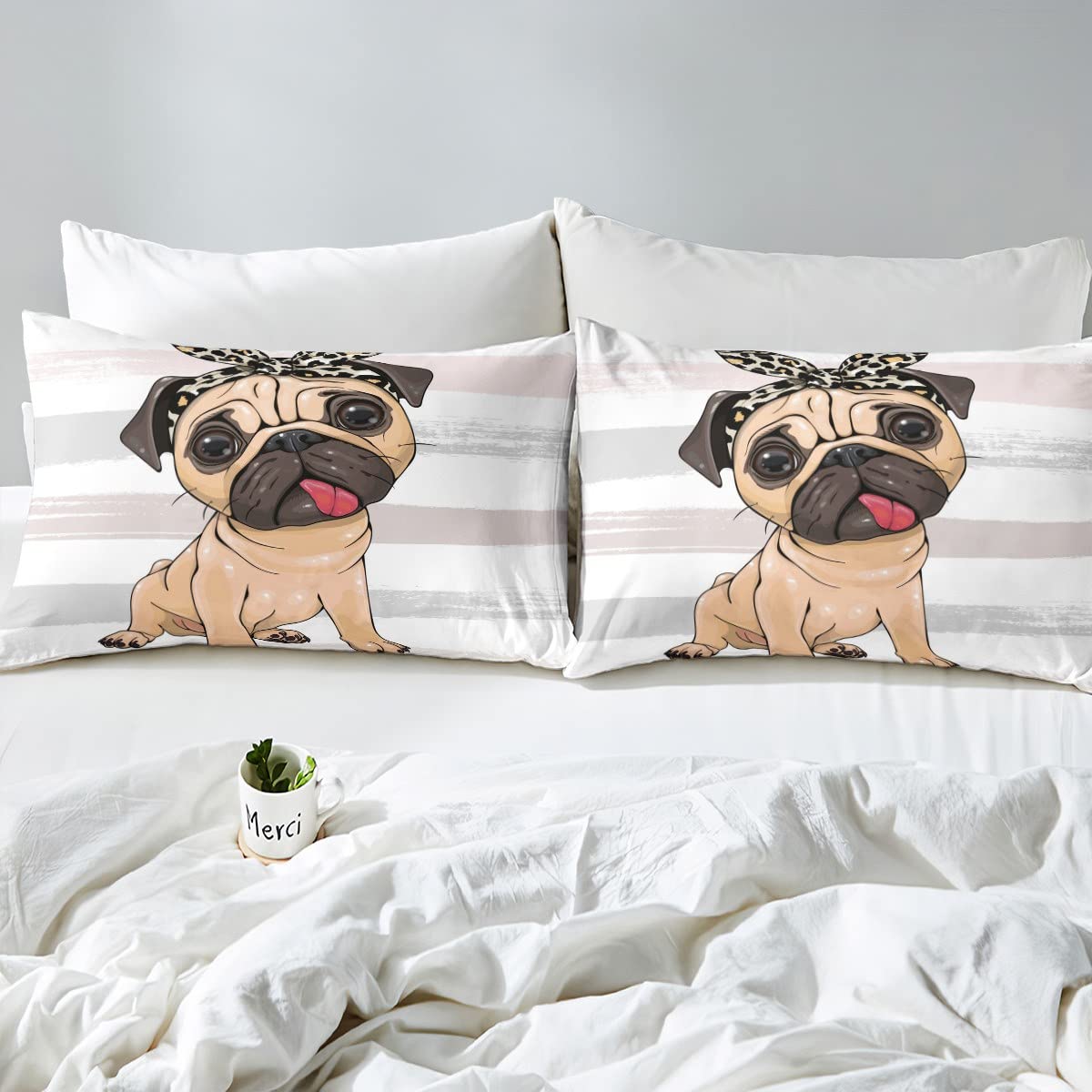 Set di copripiumino colorato 3D cartone animato leggero e senza rughe Set bianch