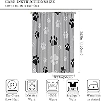 Vista 93 de Cortinas opacas con estampado de patas de perro, estampado de patas de perro y huesos, tratamiento de ventana, cortinas con aislamiento térmico
