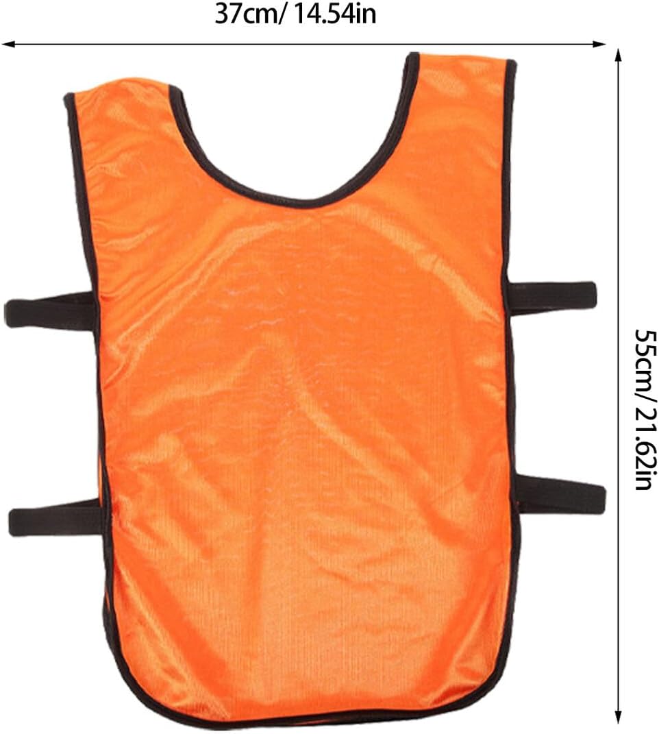 ABOOFAN 6pcs Youth Soccer Training Vests Set, Quick-drying Breathable Polyester Football Pinnies in Fluorescent Green and Orange, Washable Team Practice Bibs for Outdoor Sports