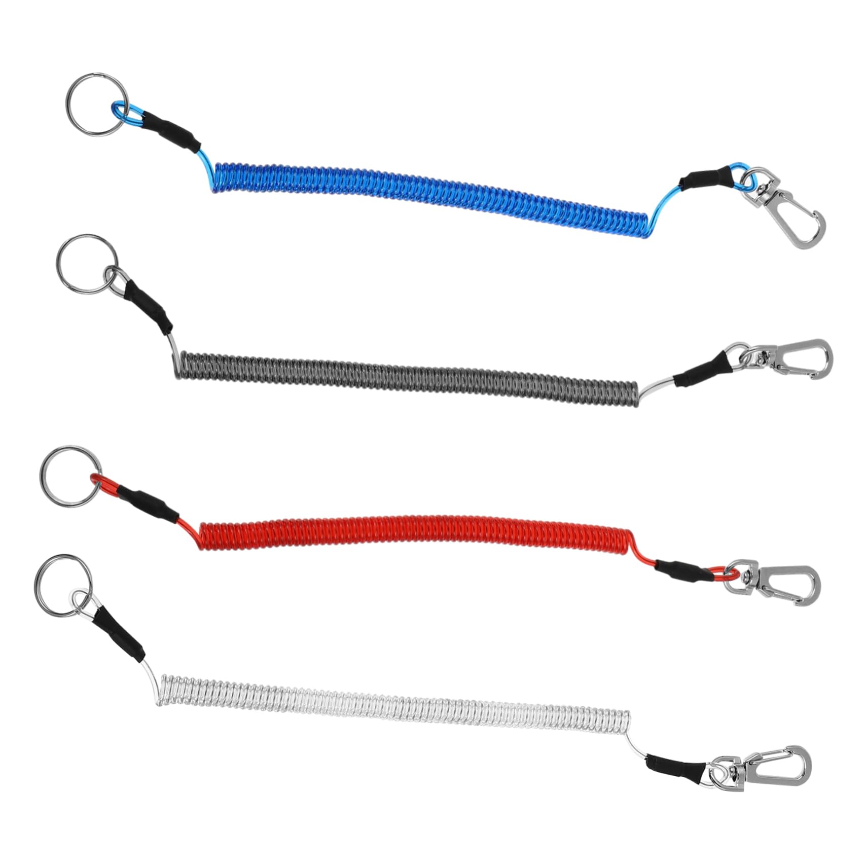 BCOATH Retractable Fishing Lanyard Rope 4 Pack Spring Coil for Outdoor Sports