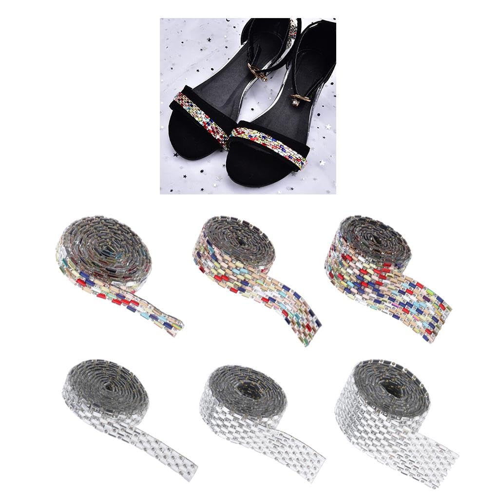 2 Cinta de Cristal Appliques Decorativos Adornos para Coser Recorte para Manualidades con Termofusible Adecuado para Bodas, 6 Piezas