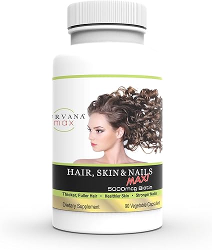 Wellgenix Purvana Max cápsulas de vitamina para cabello, piel y uñas, biotina de doble resistencia 5000 MCG, raíz de Fo-Ti, VIT A & B, ácido fólico,