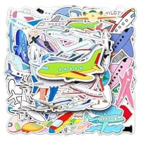 Plane Stickers |50Pcs Airplane Aircraft Waterproof Vinyl Decals for Water Bottles Bicycle Laptop Refrigerator Luggage Computer Mobile Phone Skateboard Bike Décor