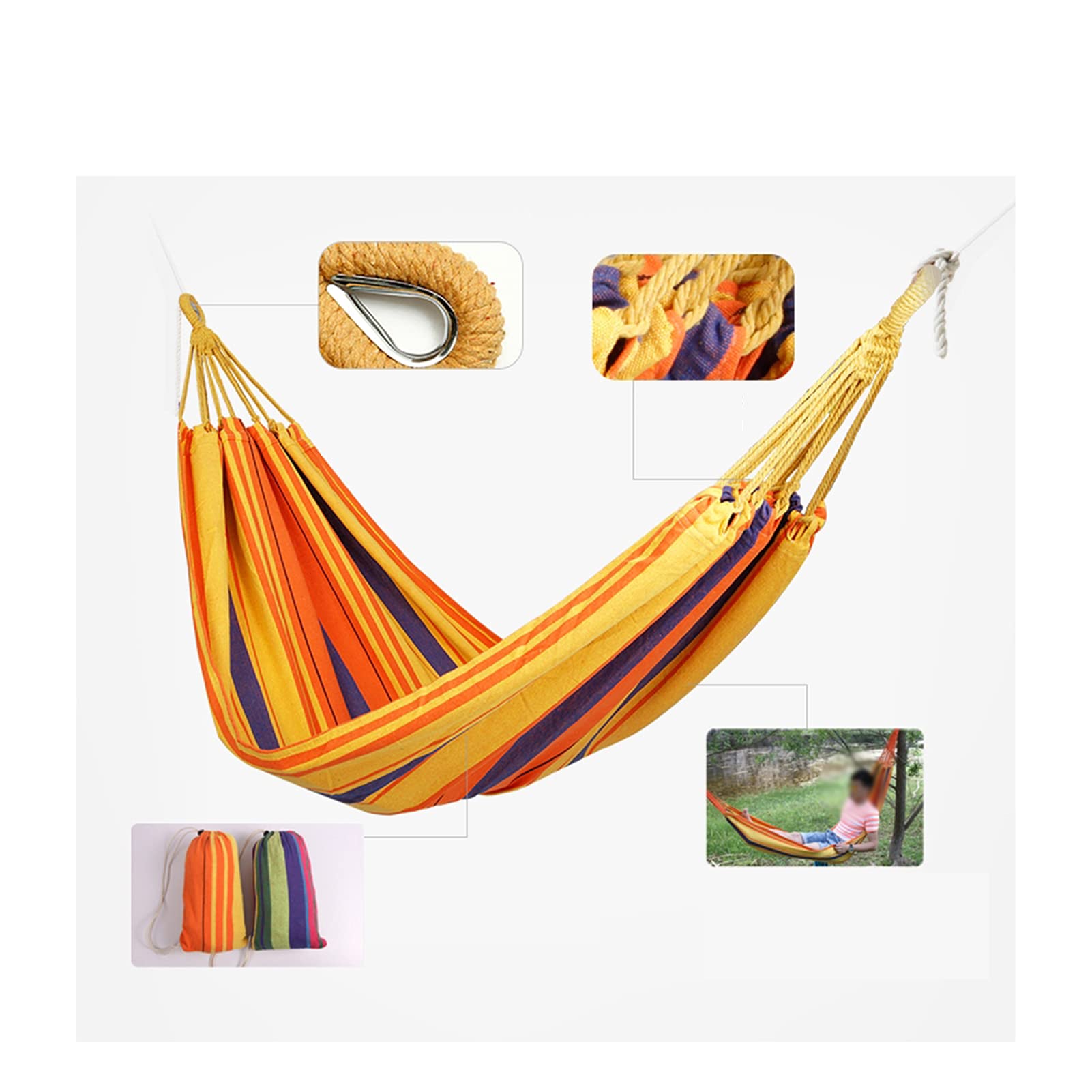Hamac portable de 200 x 78 cm, balançoire pour camping, camping, randonnée, voyage, plage, cour, patio, etc