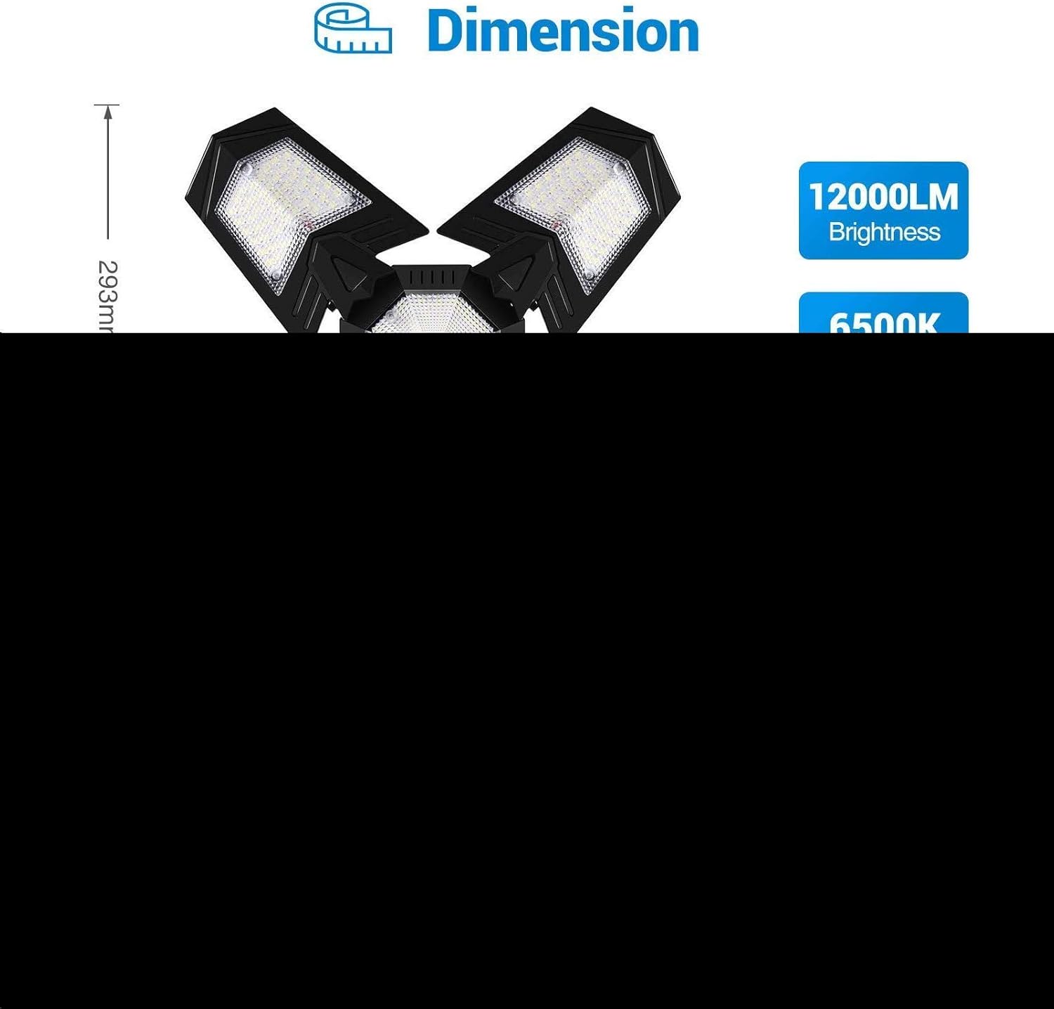 Promo 40% OFF LED Garage Lights ,12000LM Garage Lighting 120W Deformable Garage Ceiling Light with 4 Adjustable Panel, LED Shop Light with E26 Lamp Socket, Ceiling Lighting Fixture for Basement, Warehouse Flash Deals - 40% OFF LED Garage Lights ,12000LM Garage Lighting 120W Deformable Garage Ceiling Light with 4 Adjustable Panel, LED Shop Light with E26 Lamp Socket, Ceiling Lighting Fixture for Basement, Warehouse