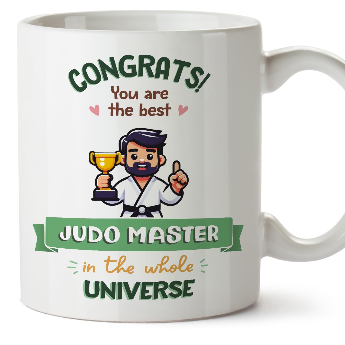 MUGFFINS Judo Master Man Mug - in English - Best in Universe Trophy - Funny Gift for Colleagues - Ceramic 11oz Mug