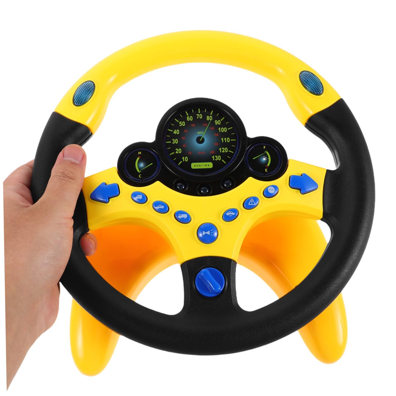 Toddmomy Volante Giocattolo Per Bambini Con Luci e Musica, Mini Volante Di Simulazione Guida Educativa Portatile Per Gioco Di Ruolo e Apprendimento Interattivo Famiglia